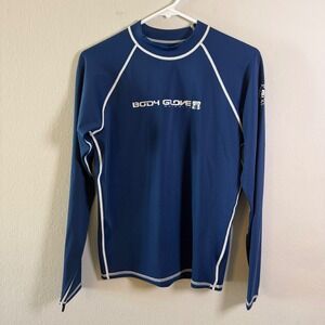 Body Glove Mens Long Sleeve Rash Guard Navy Blue UVA Sun Protection Size L